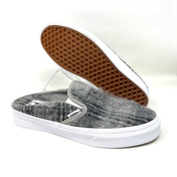 Vans Classic Slip On M Gray Women's Size Casual White Canvas Wool VN0A4P3U8O9 - Picture 8 of 10